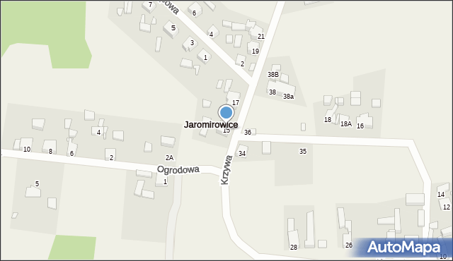 Jaromirowice, Krzywa, 15, mapa Jaromirowice