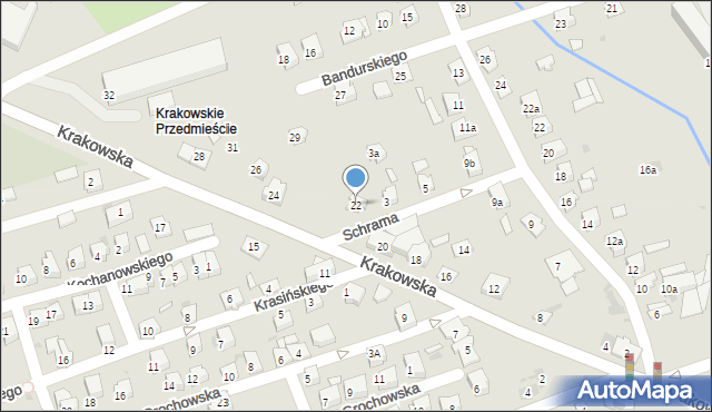 Jarosław, Krakowska, 22, mapa Jarosławia