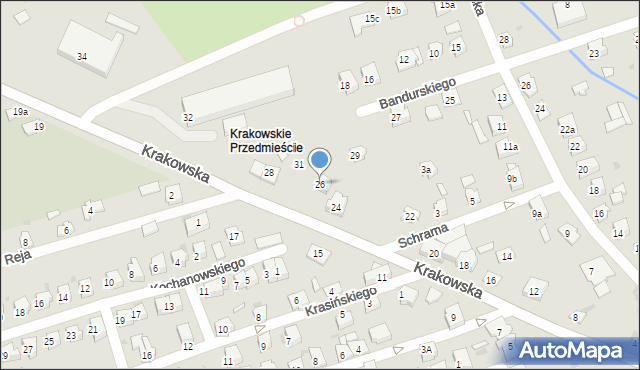 Jarosław, Krakowska, 26, mapa Jarosławia