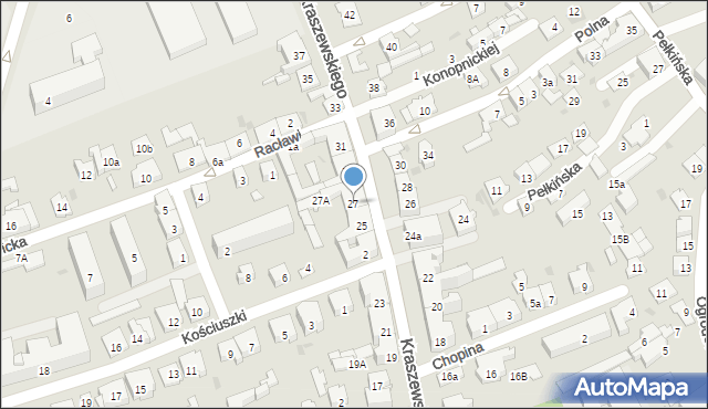 Jarosław, Kraszewskiego Józefa Ignacego, 27, mapa Jarosławia