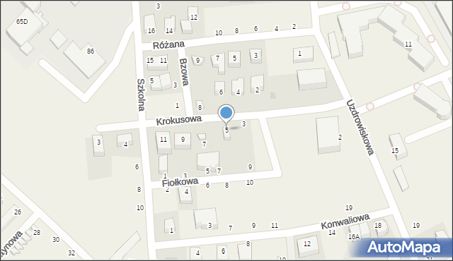 Jarosławiec, Krokusowa, 5, mapa Jarosławiec
