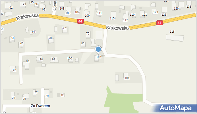 Jaśkowice, Krakowska, 102, mapa Jaśkowice