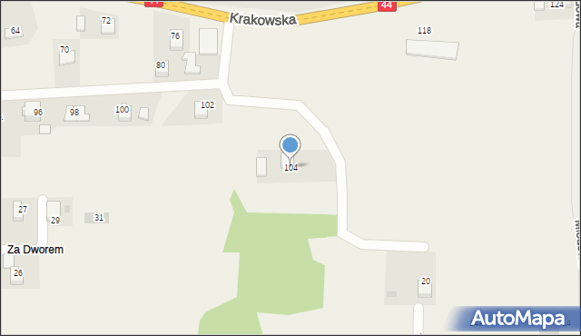 Jaśkowice, Krakowska, 104, mapa Jaśkowice