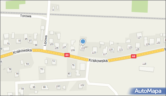 Jaśkowice, Krakowska, 111, mapa Jaśkowice