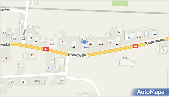 Jaśkowice, Krakowska, 117, mapa Jaśkowice