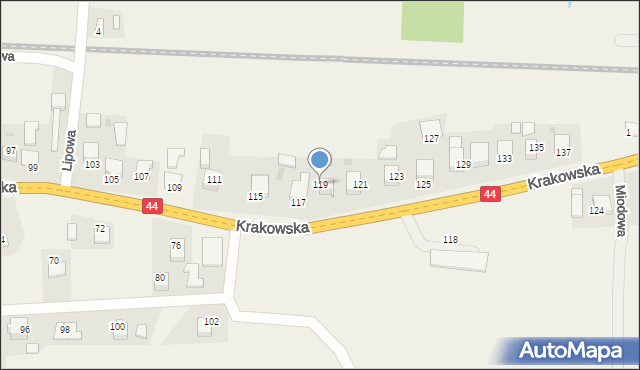 Jaśkowice, Krakowska, 119, mapa Jaśkowice