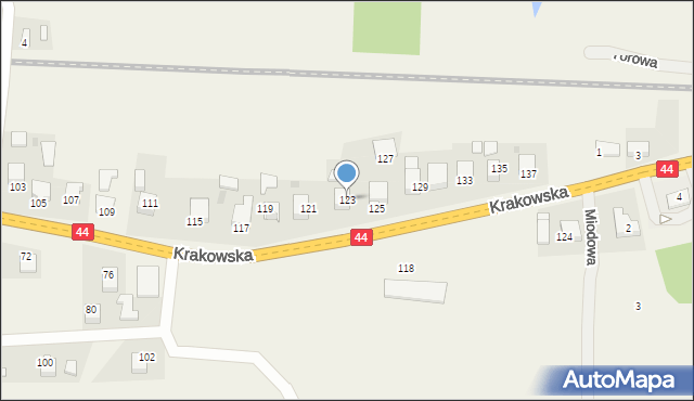 Jaśkowice, Krakowska, 123, mapa Jaśkowice