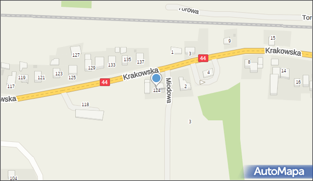 Jaśkowice, Krakowska, 124, mapa Jaśkowice