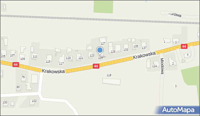Jaśkowice, Krakowska, 125, mapa Jaśkowice