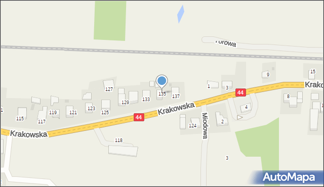 Jaśkowice, Krakowska, 135, mapa Jaśkowice