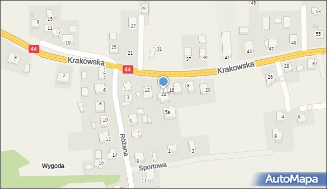 Jaśkowice, Krakowska, 14, mapa Jaśkowice