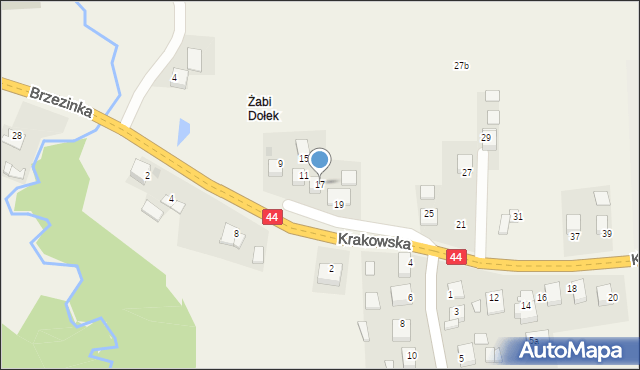 Jaśkowice, Krakowska, 17, mapa Jaśkowice