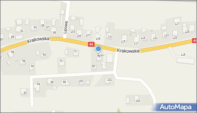 Jaśkowice, Krakowska, 76, mapa Jaśkowice