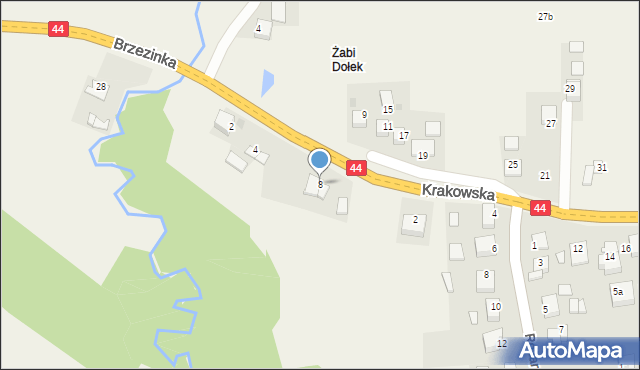 Jaśkowice, Krakowska, 8, mapa Jaśkowice