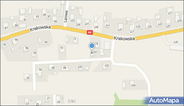 Jaśkowice, Krakowska, 80, mapa Jaśkowice