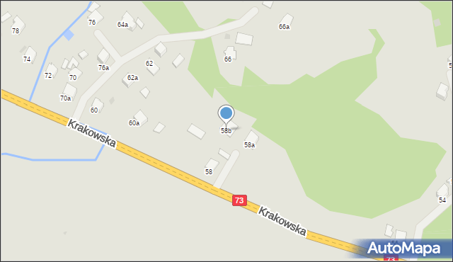 Jasło, Krakowska, 58b, mapa Jasła