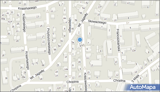 Jasło, Kraszewskiego Józefa Ignacego, 4, mapa Jasła