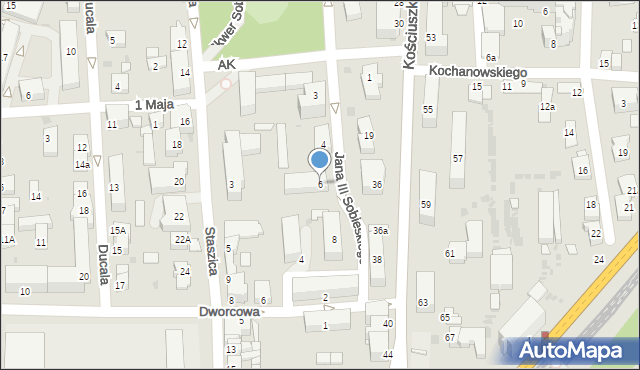 Jasło, Króla Jana III Sobieskiego, 6, mapa Jasła