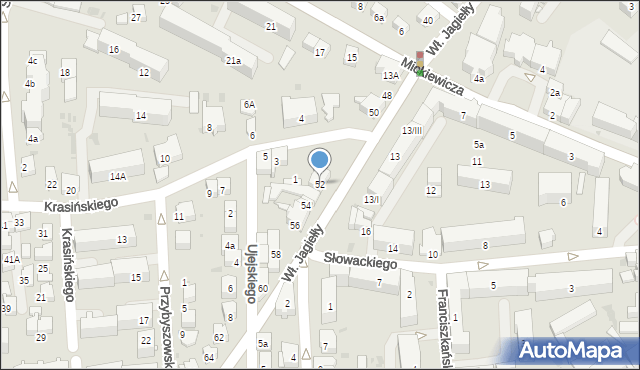 Jasło, Króla Władysława Jagiełły, 52, mapa Jasła