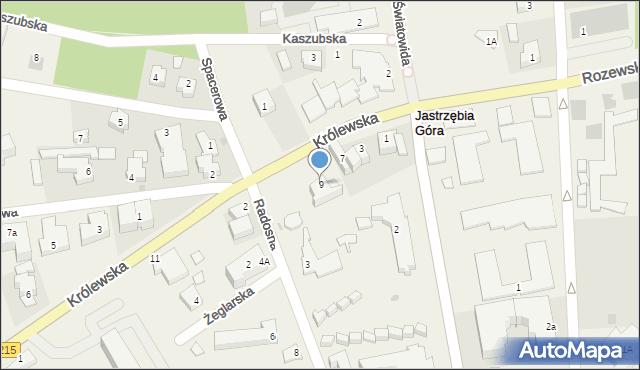 Jastrzębia Góra, Królewska, 9, mapa Jastrzębia Góra