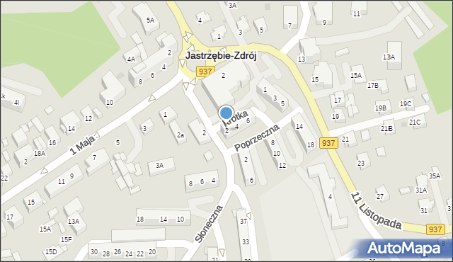 Jastrzębie-Zdrój, Krótka, 2, mapa Jastrzębie-Zdrój