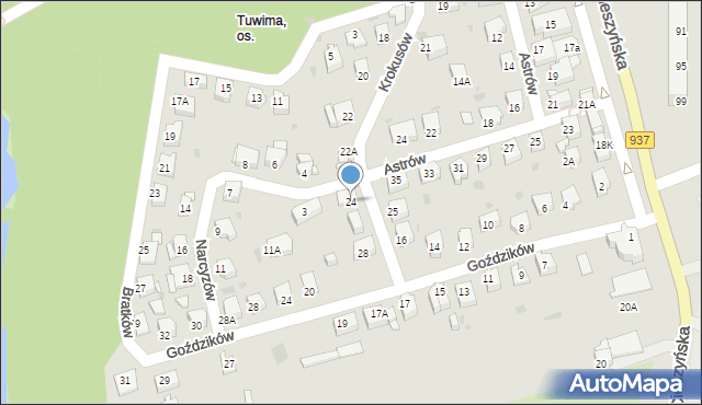 Jastrzębie-Zdrój, Krokusów, 24, mapa Jastrzębie-Zdrój