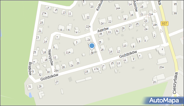 Jastrzębie-Zdrój, Krokusów, 28, mapa Jastrzębie-Zdrój