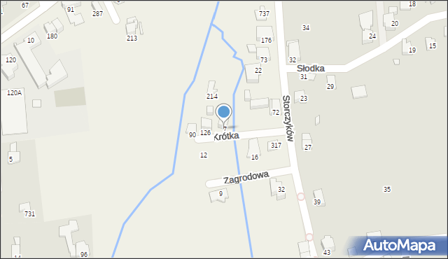 Jaworze, Krótka, 7, mapa Jaworze