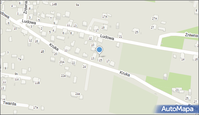 Jaworzno, Kruka Józefa, 15a, mapa Jaworzno