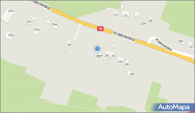 Jaworzno, Krakowska, 158, mapa Jaworzno