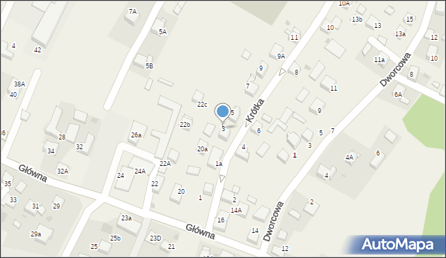 Jejkowice, Krótka, 3, mapa Jejkowice