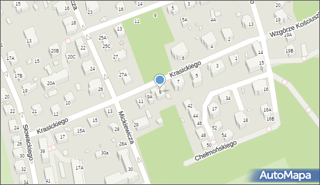 Jelenia Góra, Krasickiego Ignacego, bp., 9, mapa Jelenia Góra