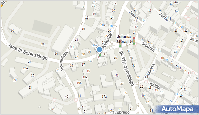 Jelenia Góra, Króla Jana III Sobieskiego, 11, mapa Jelenia Góra