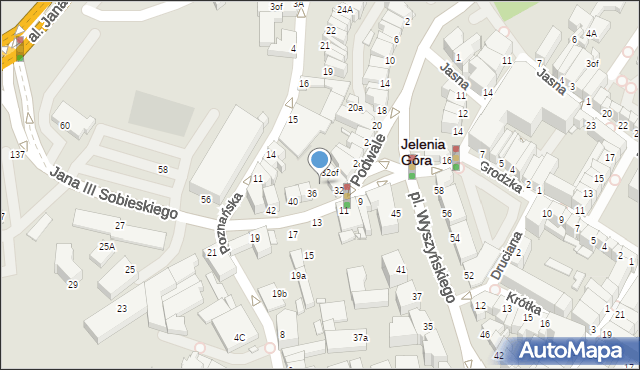 Jelenia Góra, Króla Jana III Sobieskiego, 34, mapa Jelenia Góra