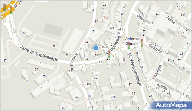 Jelenia Góra, Króla Jana III Sobieskiego, 38, mapa Jelenia Góra