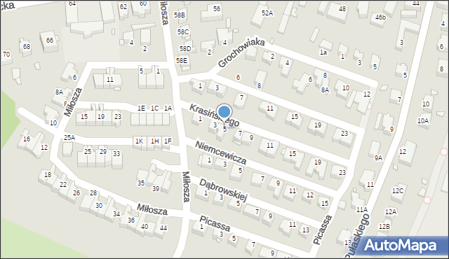 Jelenia Góra, Krasińskiego Zygmunta, 5, mapa Jelenia Góra