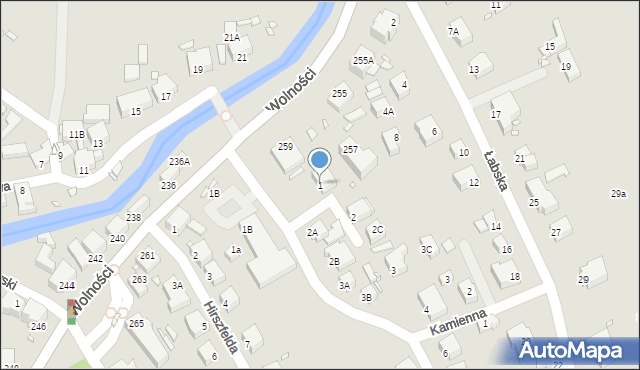 Jelenia Góra, Krośnieńska, 1, mapa Jelenia Góra