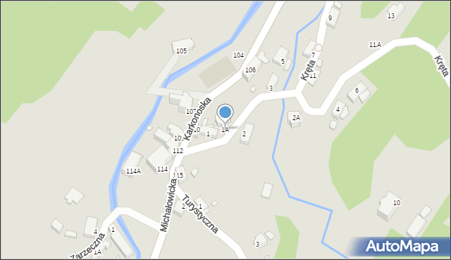 Jelenia Góra, Kręta, 1A, mapa Jelenia Góra