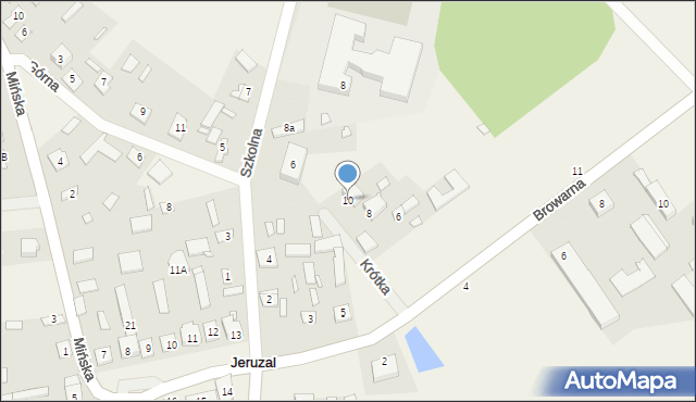 Jeruzal, Krótka, 10, mapa Jeruzal