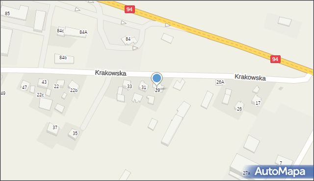 Jerzmanowice, Krakowska, 29, mapa Jerzmanowice