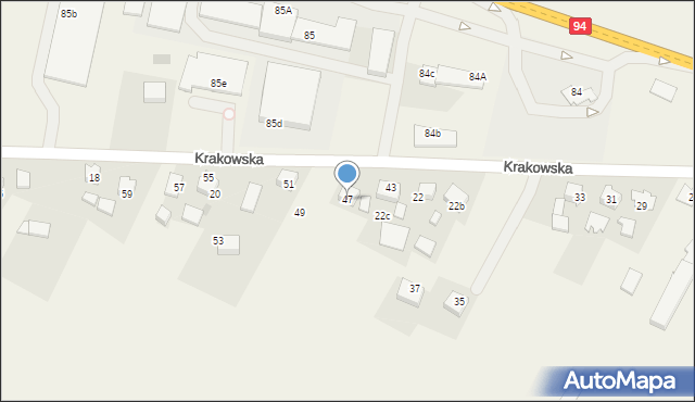 Jerzmanowice, Krakowska, 47, mapa Jerzmanowice