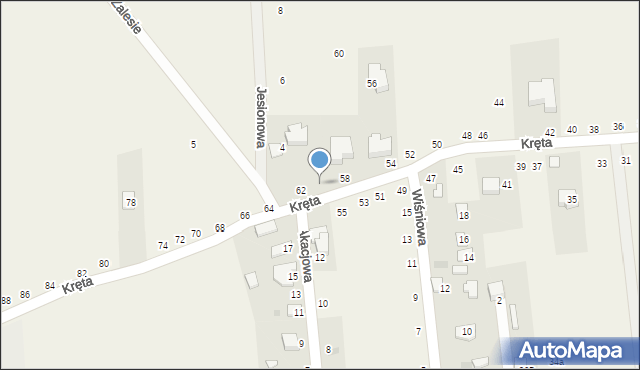 Jesionka, Kręta, 60, mapa Jesionka