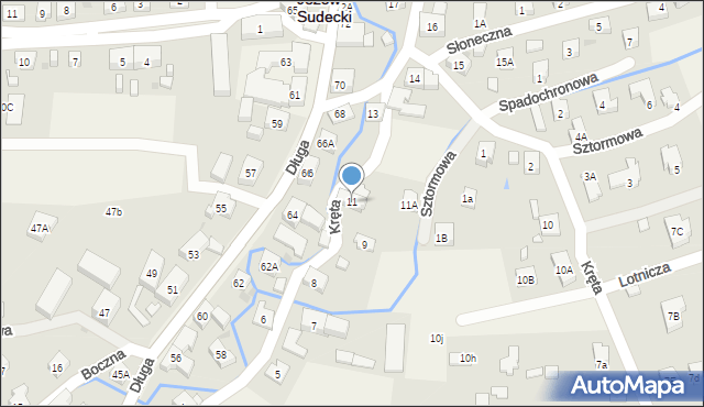 Jeżów Sudecki, Kręta, 11, mapa Jeżów Sudecki