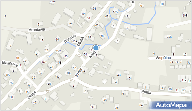 Jeżów Sudecki, Kręta, 3, mapa Jeżów Sudecki