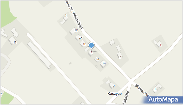 Kaczyce, Króla Jana III Sobieskiego, 1, mapa Kaczyce