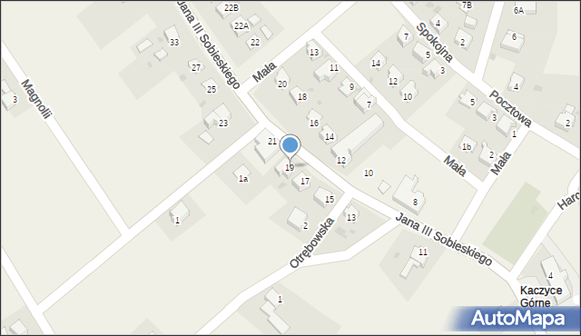 Kaczyce, Króla Jana III Sobieskiego, 19, mapa Kaczyce