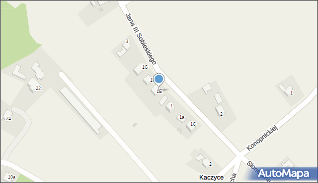 Kaczyce, Króla Jana III Sobieskiego, 1E, mapa Kaczyce