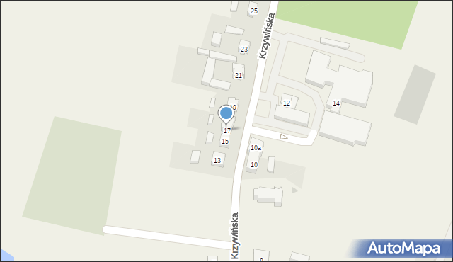 Kąkolewo, Krzywińska, 17, mapa Kąkolewo