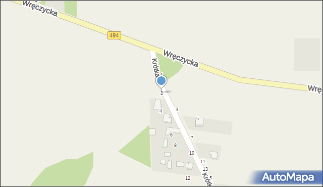 Kalej, Krótka, 2, mapa Kalej