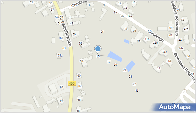 Kalisz, Króla Bolesława Chrobrego, 15, mapa Kalisza